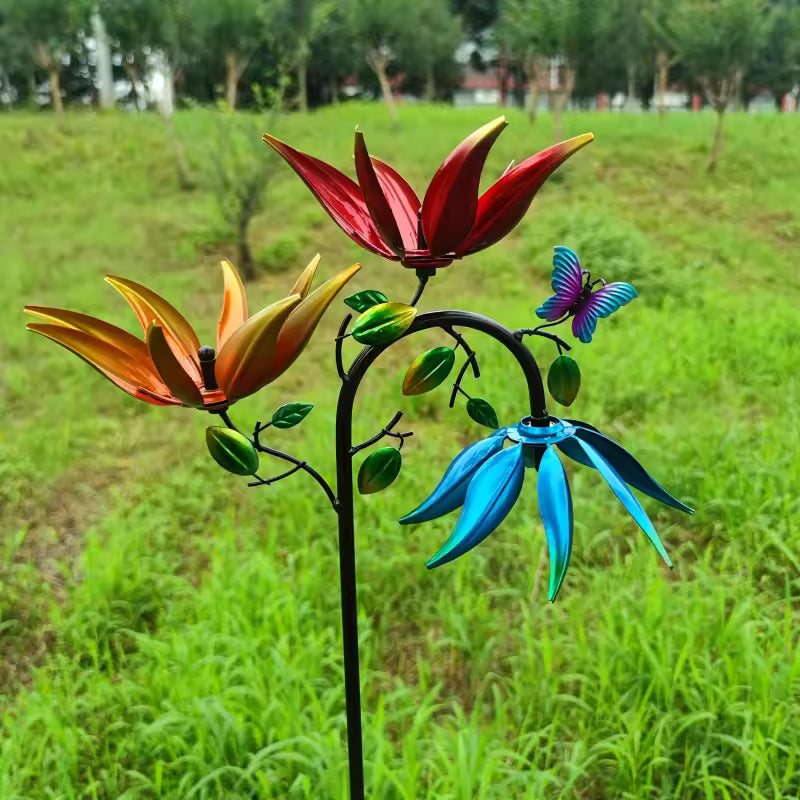 Large Metal Wind Spinners Windmill For Yard And Garden Outdoor Art Decoration Garden Windmill Colorful Decoration Dropship